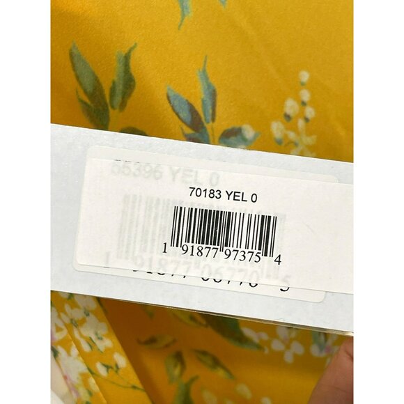 Mac Duggal Yellow Floral Backless Formal Gown Maxi Dress NWT Sz 0 - Picture 10 of 11